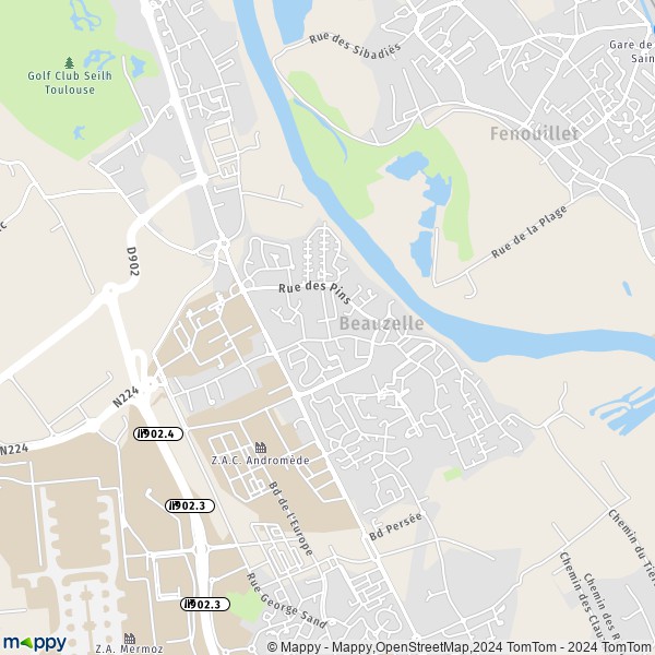 La carte pour la ville de Beauzelle 31700