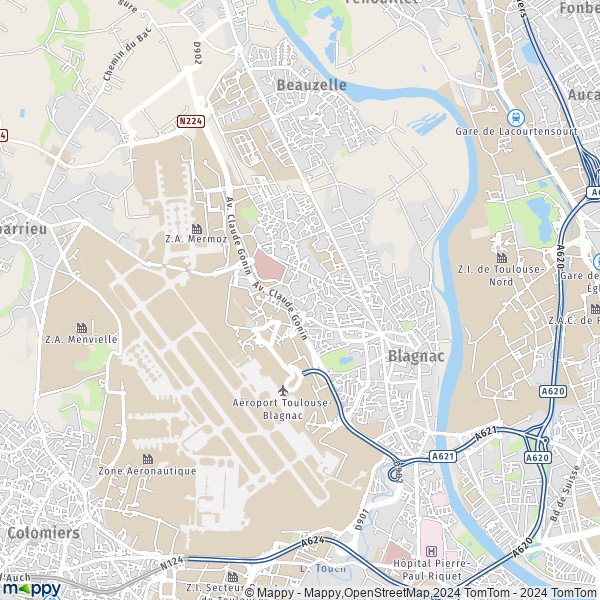 La carte pour la ville de Blagnac 31700