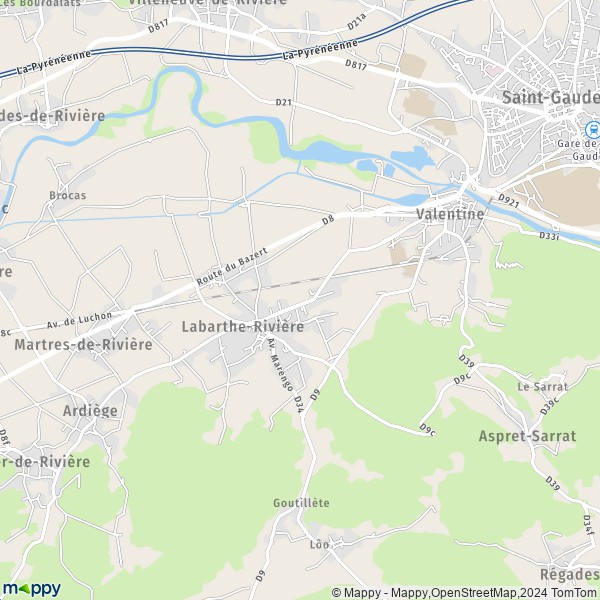 La carte pour la ville de Labarthe-Rivière 31800