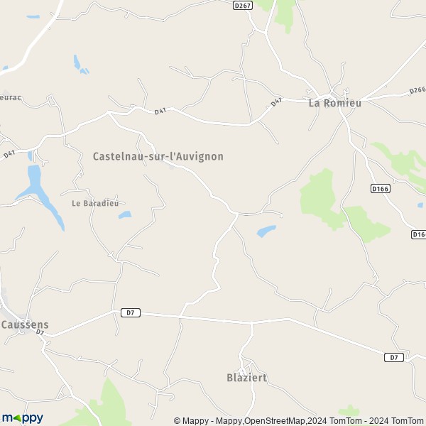 La carte pour la ville de Castelnau-sur-l'Auvignon 32100