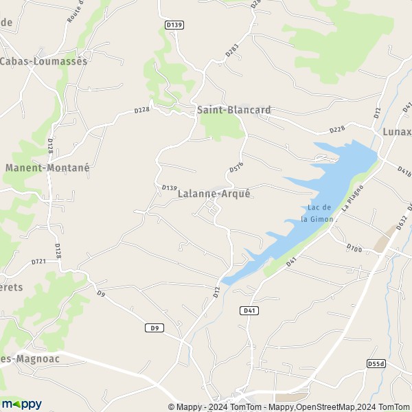 La carte pour la ville de Lalanne-Arqué 32140