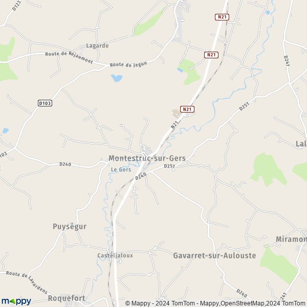 La carte pour la ville de Montestruc-sur-Gers 32390