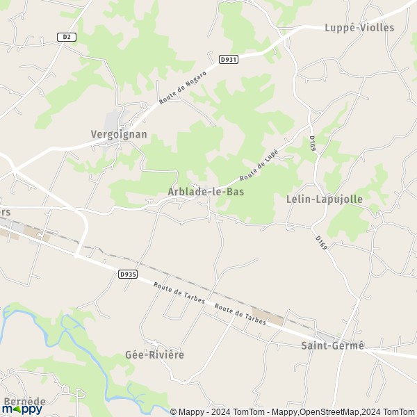 La carte pour la ville de Arblade-le-Bas 32720