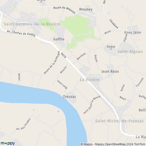 La carte pour la ville de La Rivière 33126