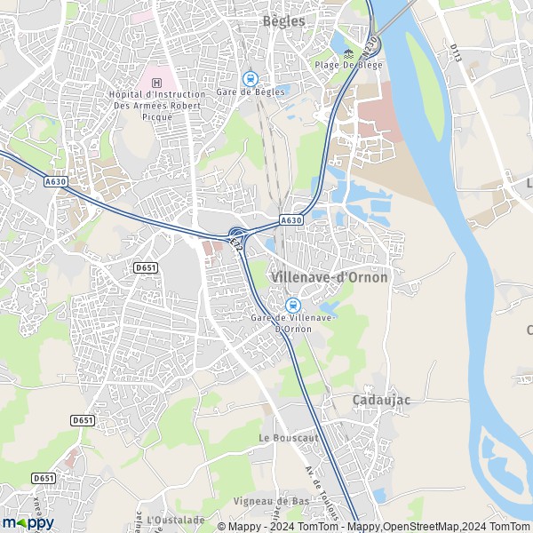 La carte pour la ville de Villenave-d'Ornon 33140