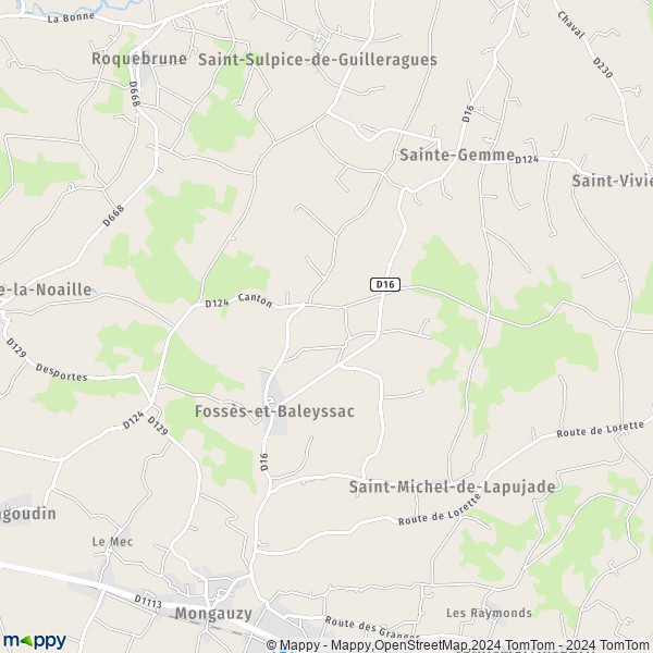 La carte pour la ville de Fossès-et-Baleyssac 33190