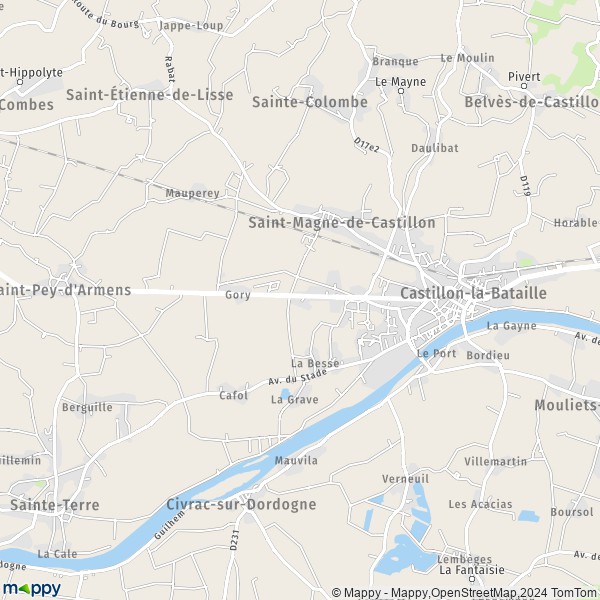 La carte pour la ville de Saint-Magne-de-Castillon 33350