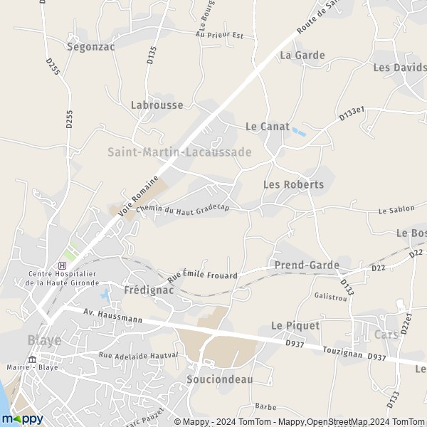 La carte pour la ville de Saint-Martin-Lacaussade 33390