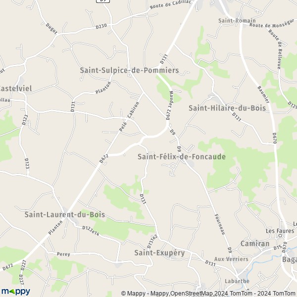 La carte pour la ville de Saint-Félix-de-Foncaude 33540