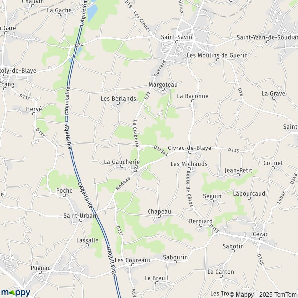 La carte pour la ville de Civrac-de-Blaye 33920