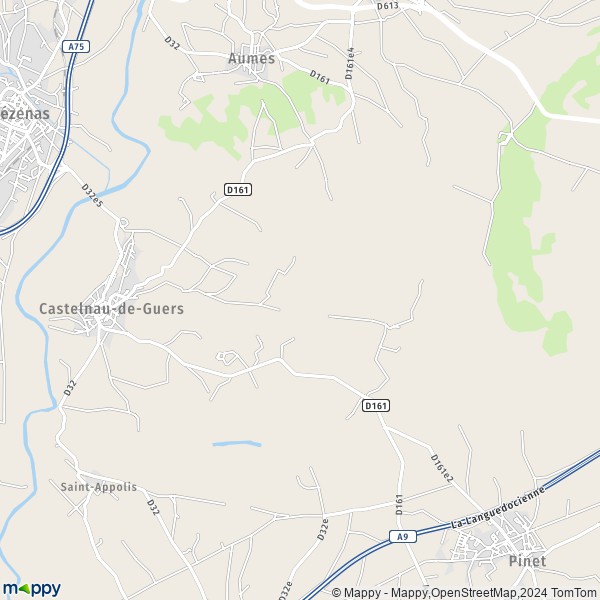 La carte pour la ville de Castelnau-de-Guers 34120