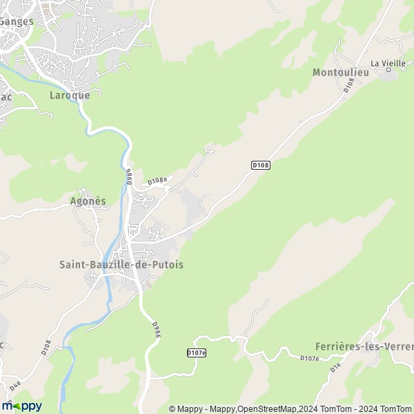 La carte pour la ville de Saint-Bauzille-de-Putois 34190