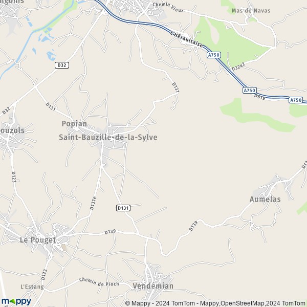 La carte pour la ville de Saint-Bauzille-de-la-Sylve 34230