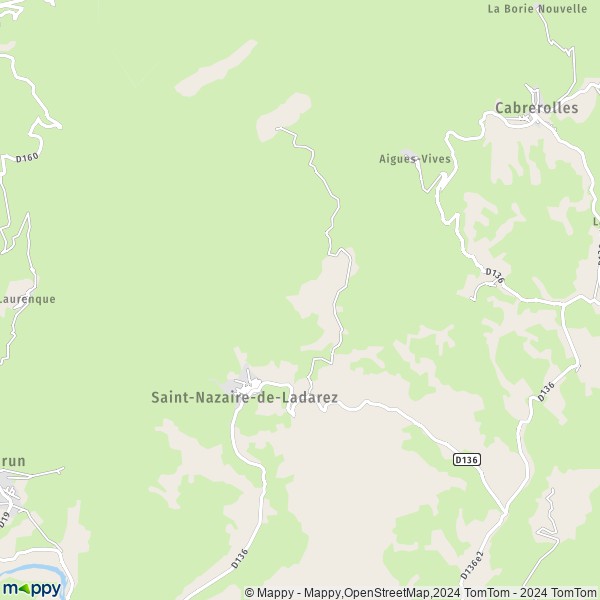 La carte pour la ville de Saint-Nazaire-de-Ladarez 34490