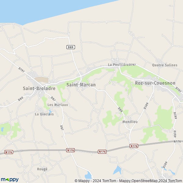 La carte pour la ville de Saint-Marcan 35120