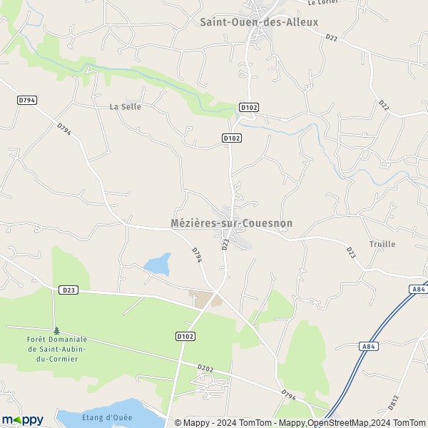 La carte pour la ville de Mézières-sur-Couesnon 35140