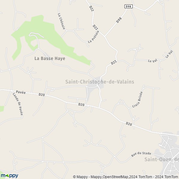 La carte pour la ville de Saint-Christophe-de-Valains 35140