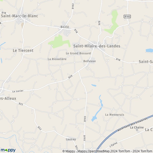 La carte pour la ville de Saint-Hilaire-des-Landes 35140
