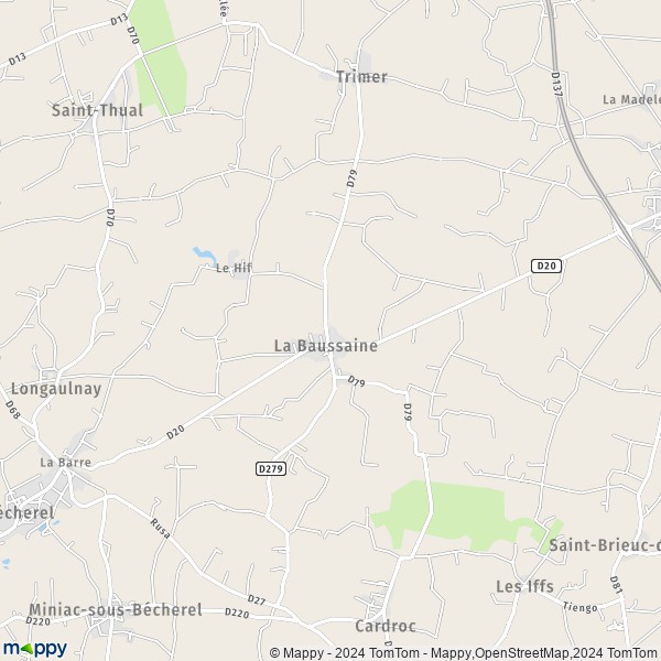 La carte pour la ville de La Baussaine 35190