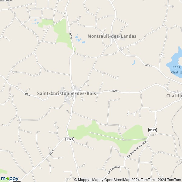 La carte pour la ville de Saint-Christophe-des-Bois 35210