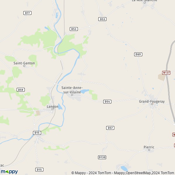 La carte pour la ville de Sainte-Anne-sur-Vilaine 35390