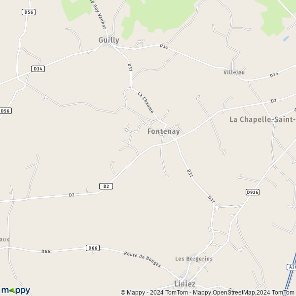 La carte pour la ville de Fontenay 36150