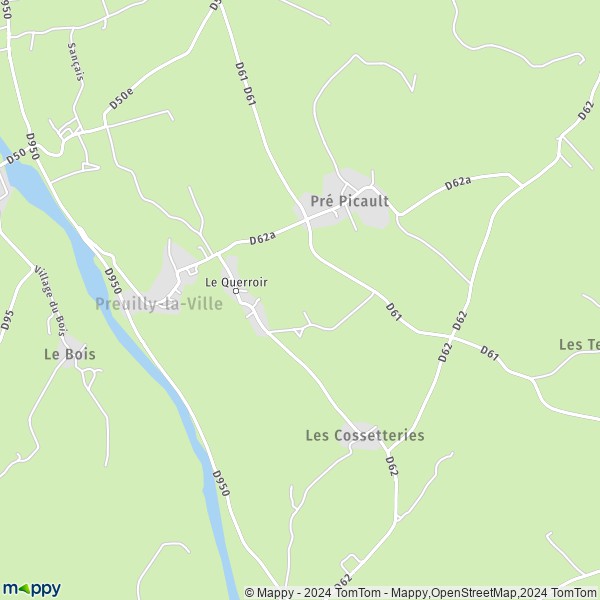 La carte pour la ville de Preuilly-la-Ville 36220