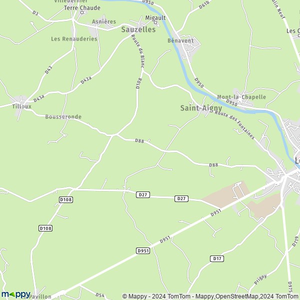 La carte pour la ville de Saint-Aigny 36300