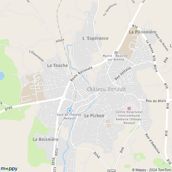 La carte pour la ville de Château-Renault 37110
