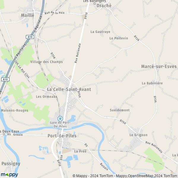 La carte pour la ville de La Celle-Saint-Avant 37160