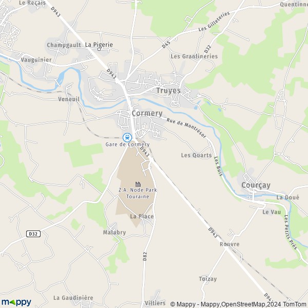 La carte pour la ville de Cormery 37320