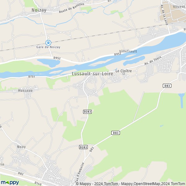 La carte pour la ville de Lussault-sur-Loire 37400