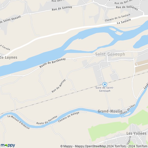 La carte pour la ville de Saint-Genouph 37510