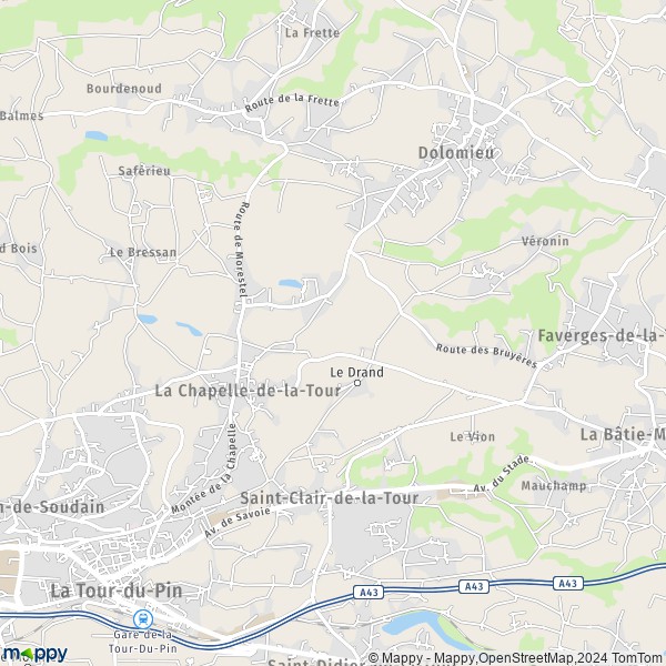 La carte pour la ville de La Chapelle-de-la-Tour 38110