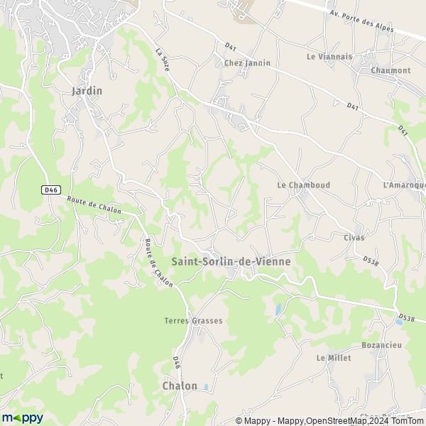 La carte pour la ville de Saint-Sorlin-de-Vienne 38200