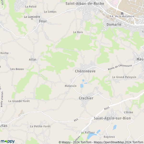 La carte pour la ville de Chèzeneuve 38300
