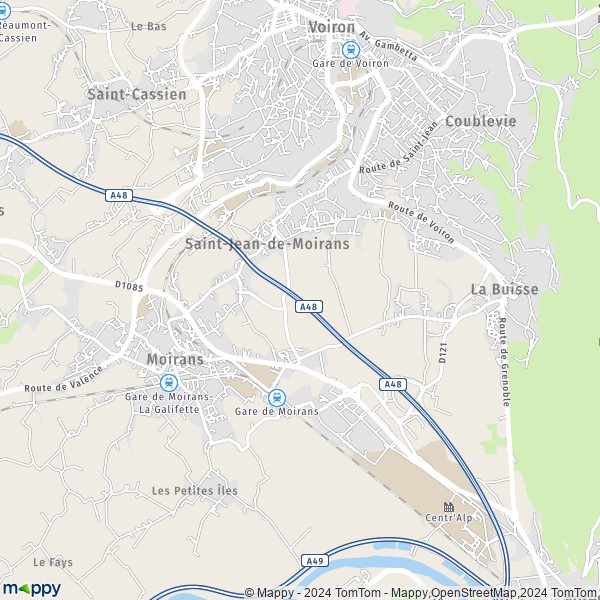 La carte pour la ville de Saint-Jean-de-Moirans 38430