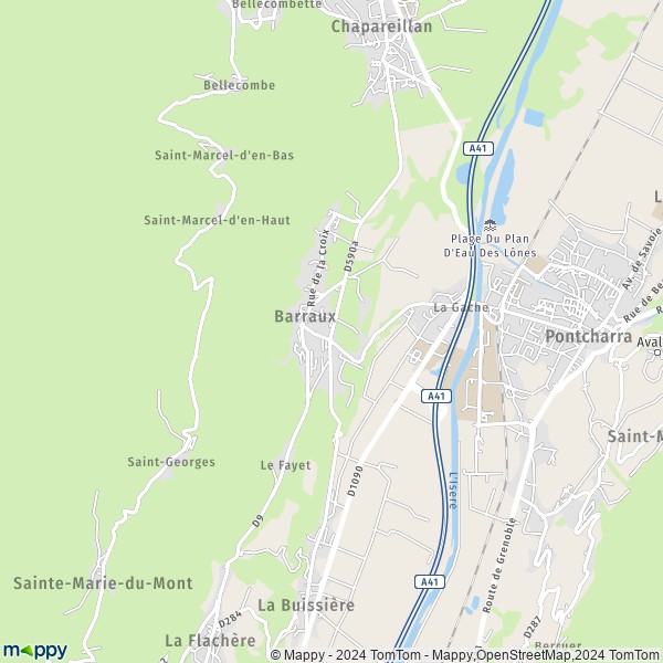 La carte pour la ville de Barraux 38530