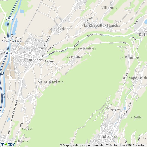 La carte pour la ville de Saint-Maximin 38530
