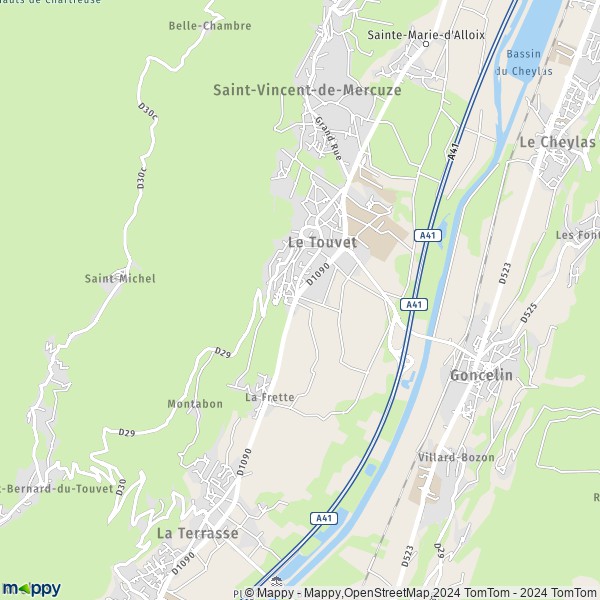 La carte pour la ville de Le Touvet 38660