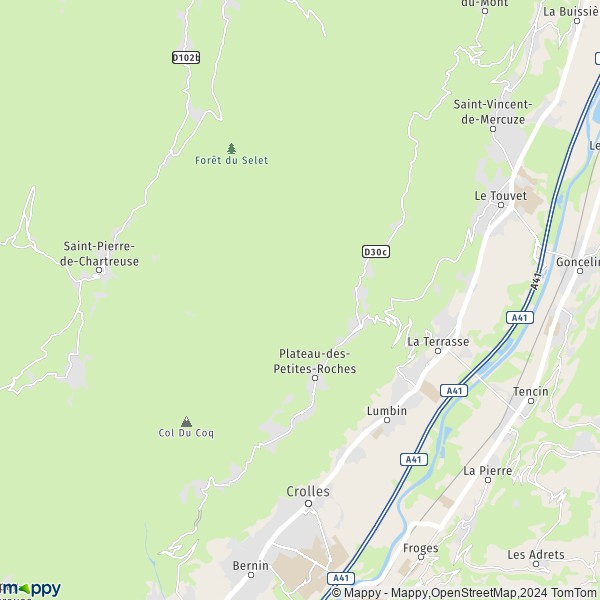 La carte pour la ville de Saint-Hilaire-du-Touvet, 38660 Plateau-des-Petites-Roches