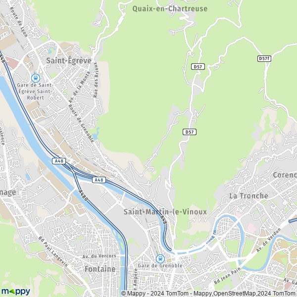 La carte pour la ville de Saint-Martin-le-Vinoux 38950
