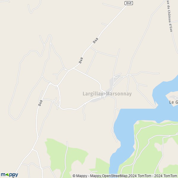 La carte pour la ville de Largillay-Marsonnay 39130