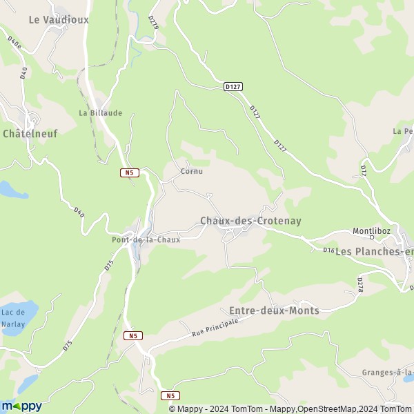 La carte pour la ville de Chaux-des-Crotenay 39150