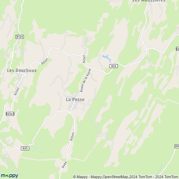 La carte pour la ville de La Pesse 39370