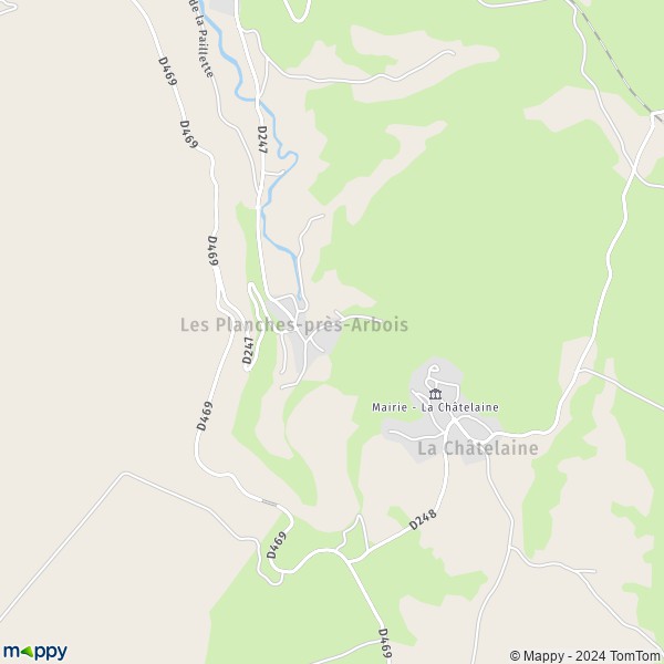 La carte pour la ville de Les Planches-près-Arbois 39600