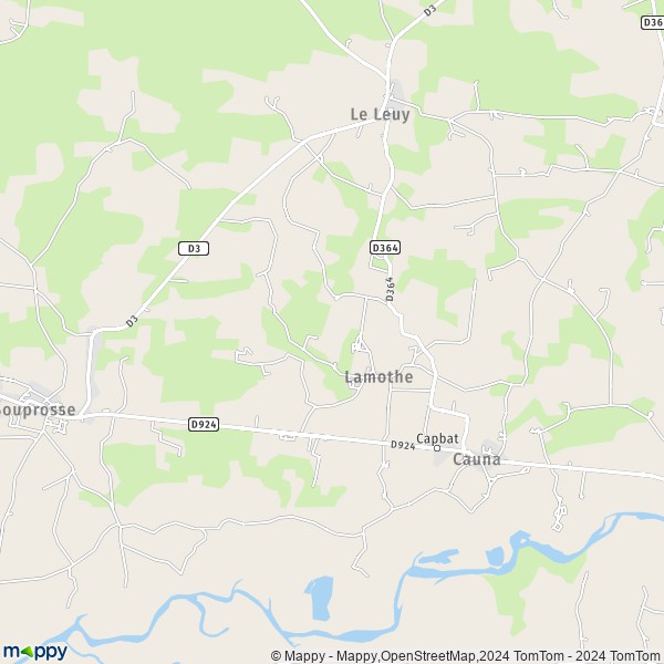 La carte pour la ville de Lamothe 40250