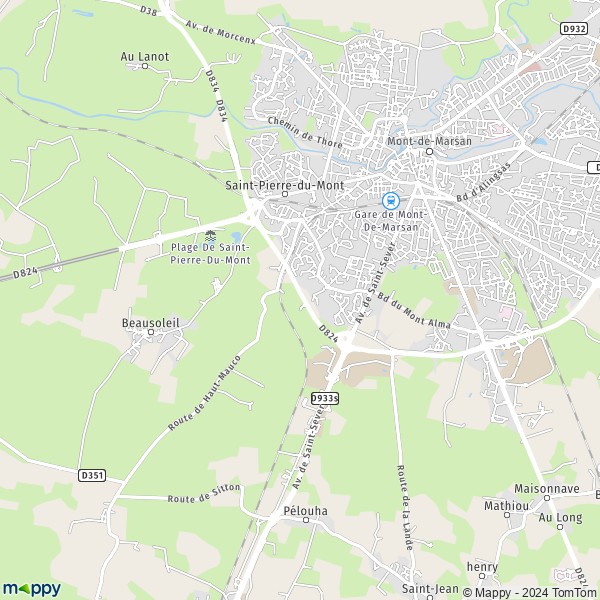 Plan saintpierredumont carte de saintpierredumont (40280) et