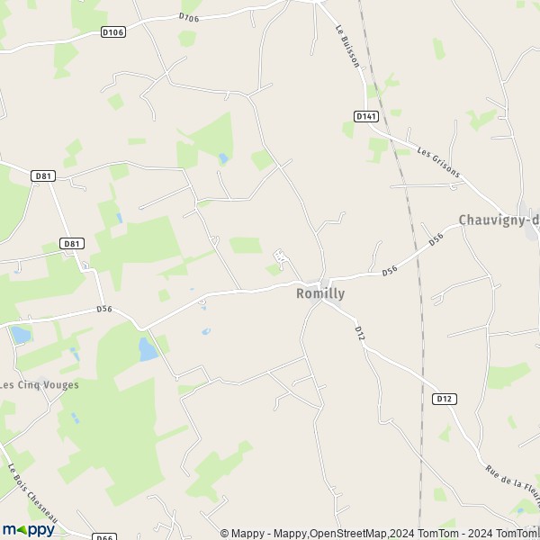 La carte pour la ville de Romilly 41270