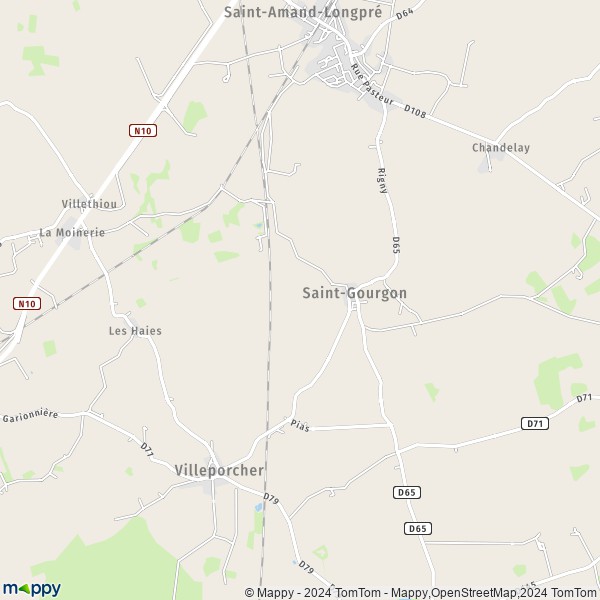 La carte pour la ville de Saint-Gourgon 41310